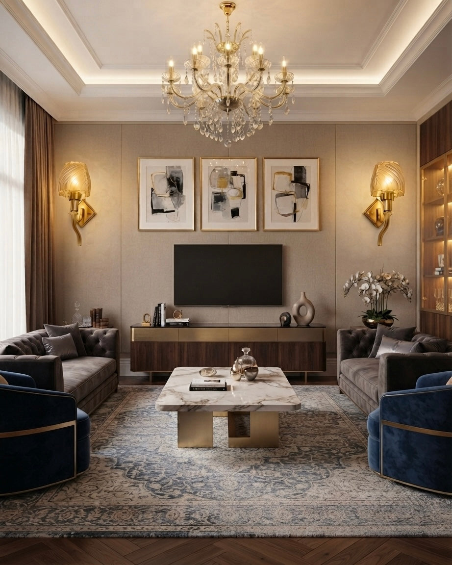Luxury Golden Crystal Glass Wall Sconce