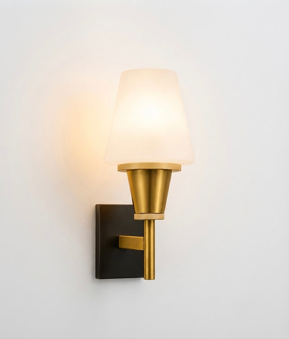 Luxury Gold & Black Wall Sconce with Fabric Shade