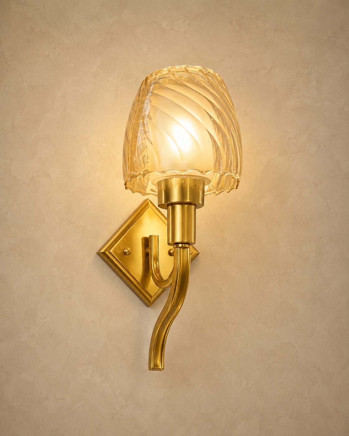 Luxury Golden Crystal Glass Wall Sconce