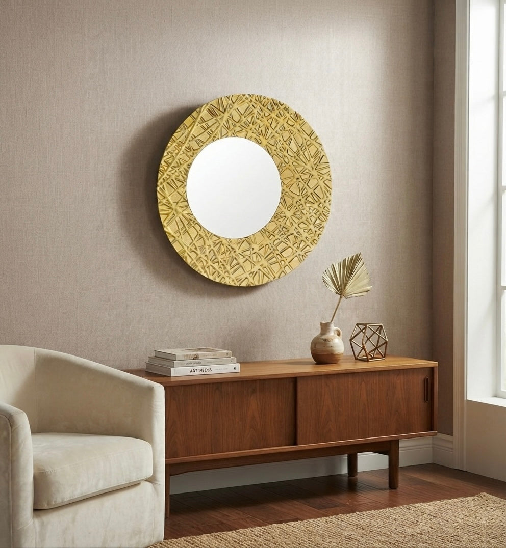 Golden Geometric Wall Light