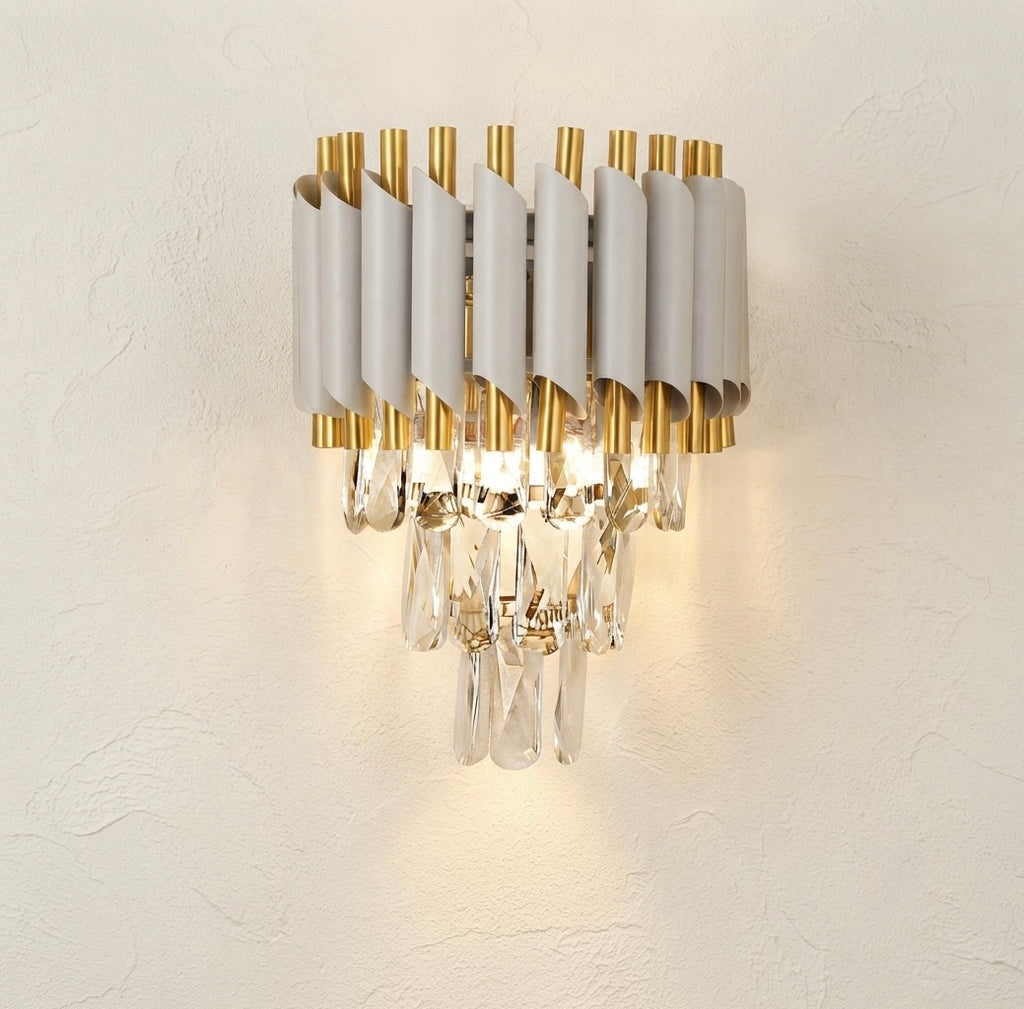 Prestige Modern Crystal Wall Lamp – Black, White & Gold Variations