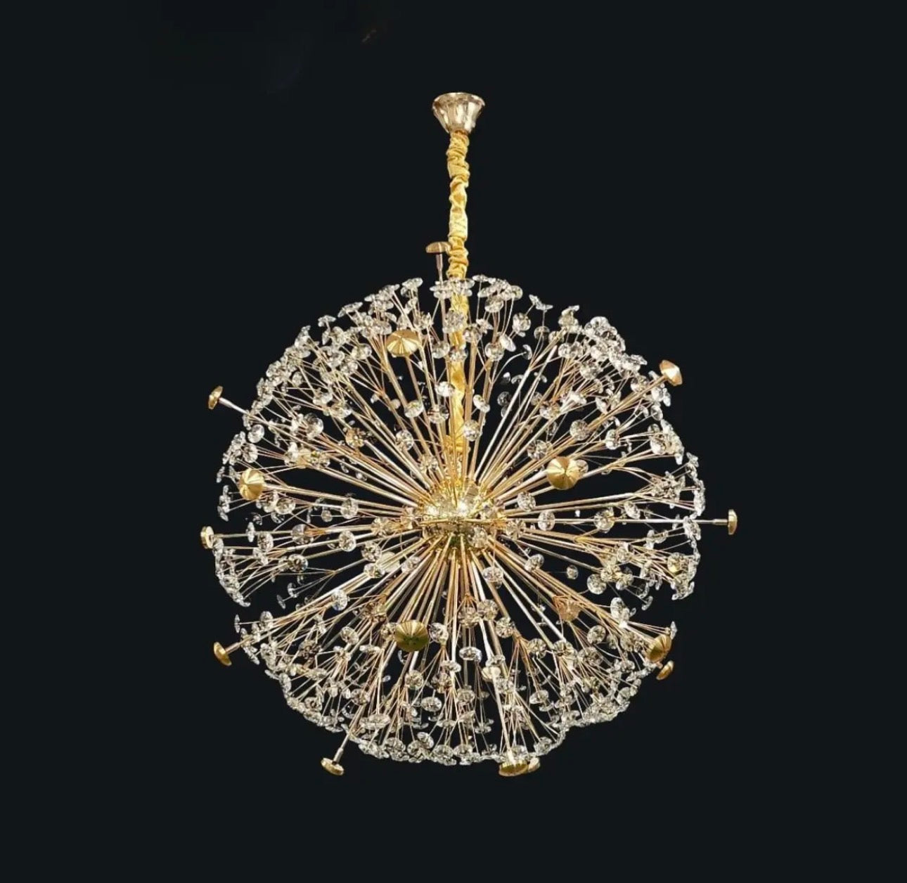 Luxury Crystal Dandelion Chandelier – Modern Gold LED Hanging Light