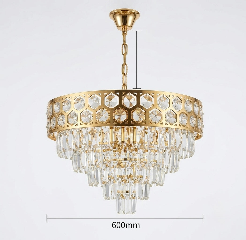 Luxury Honeycomb Crystal Chandelier