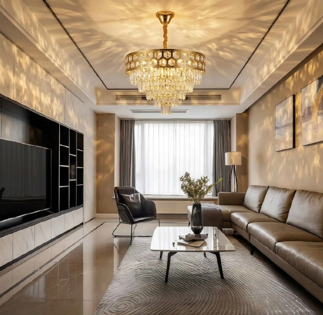 Luxury Honeycomb Crystal Chandelier