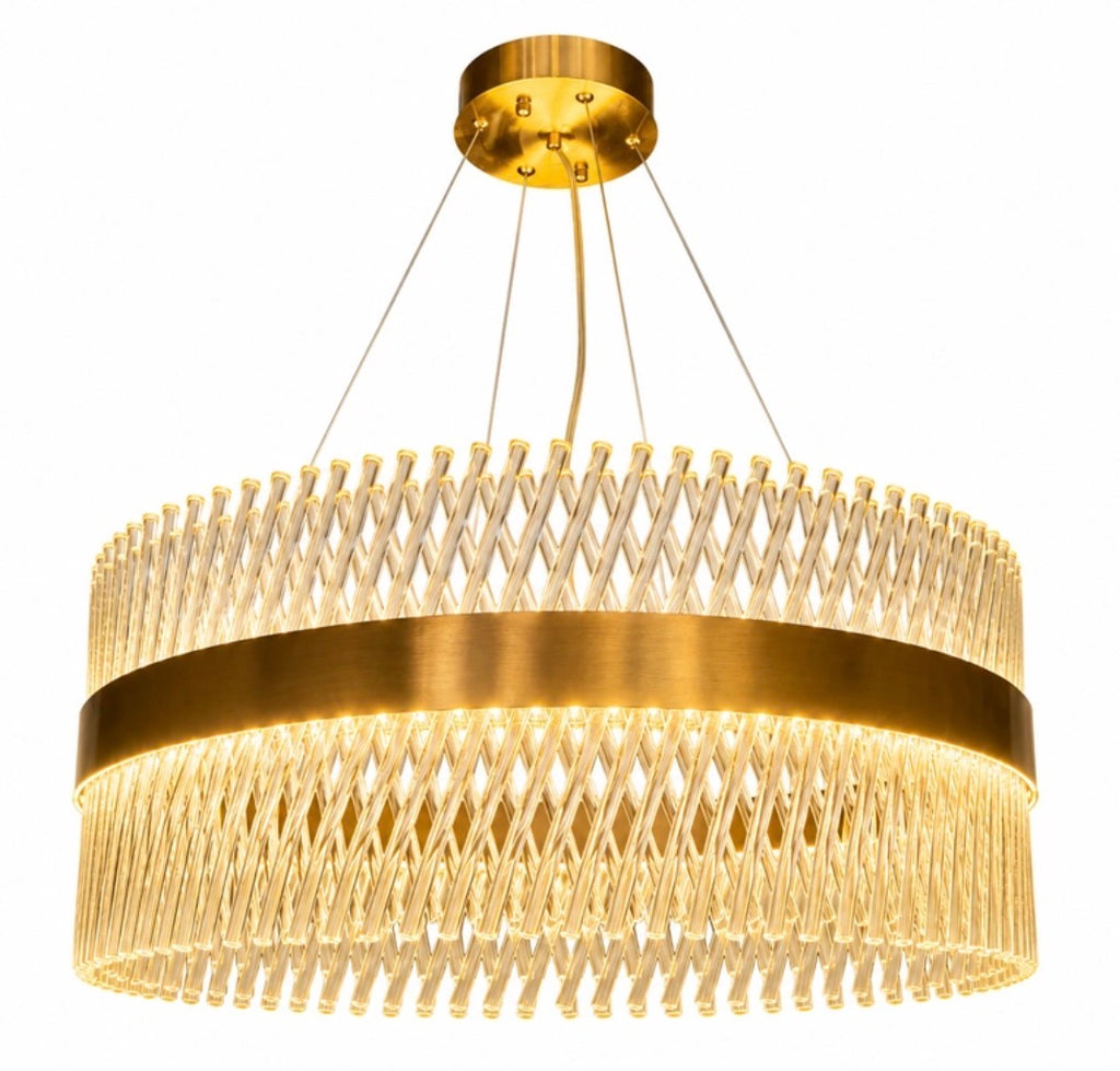 Luxury Gold Crystal Weave Ring Chandelier | Modern LED Pendant Light