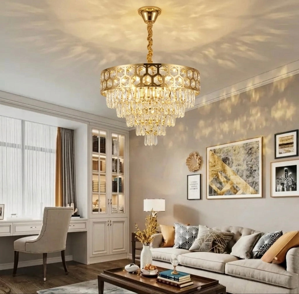 Luxury Honeycomb Crystal Chandelier