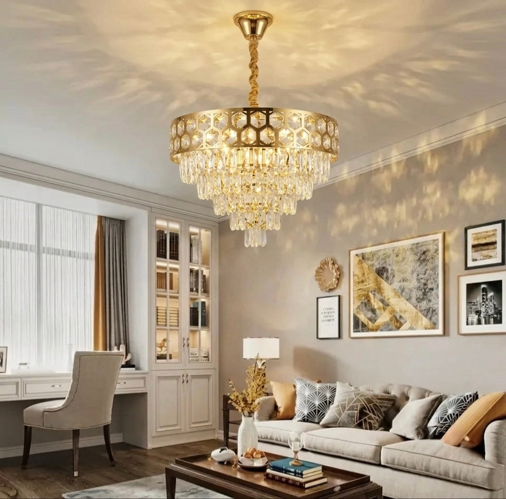 Luxury Honeycomb Crystal Chandelier