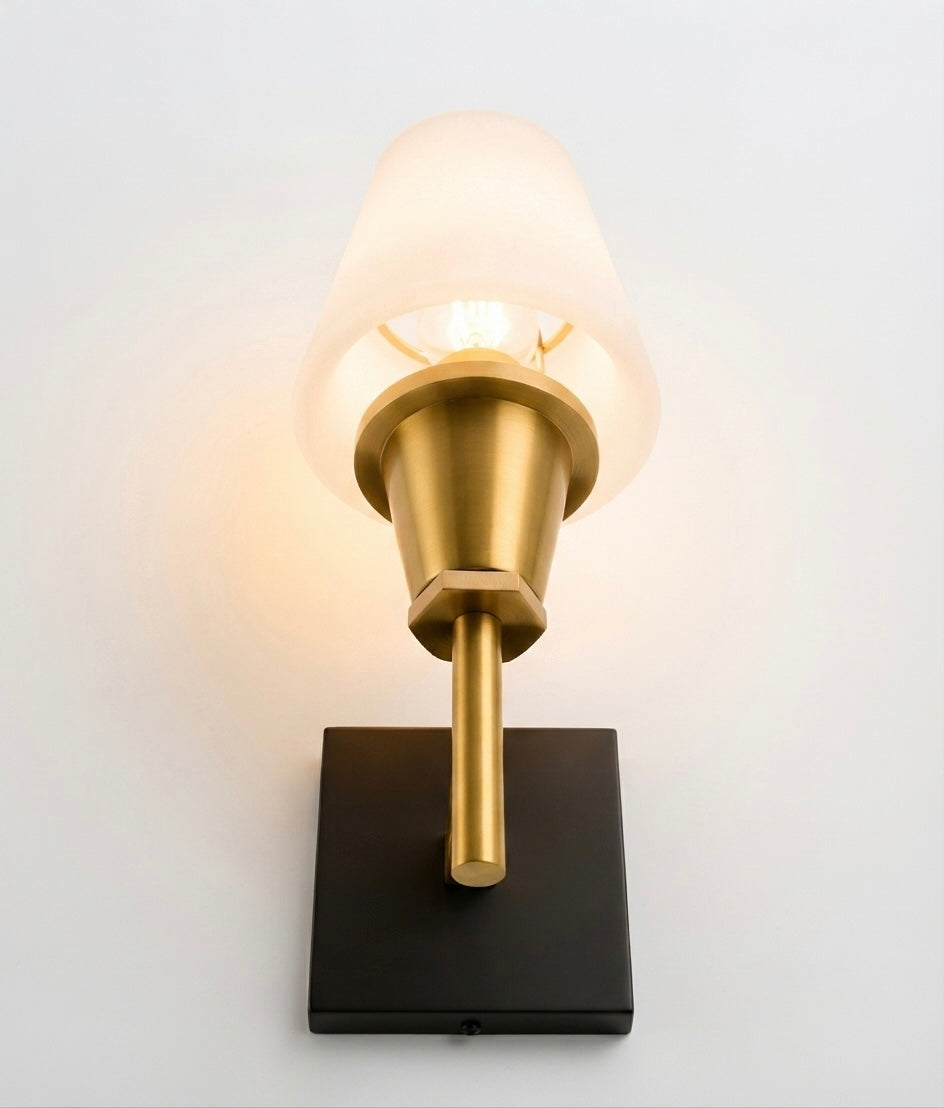 Luxury Gold & Black Wall Sconce with Fabric Shade