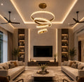 Luxury Spiral Crystal Ring Chandelier | Modern Gold LED Pendant Light