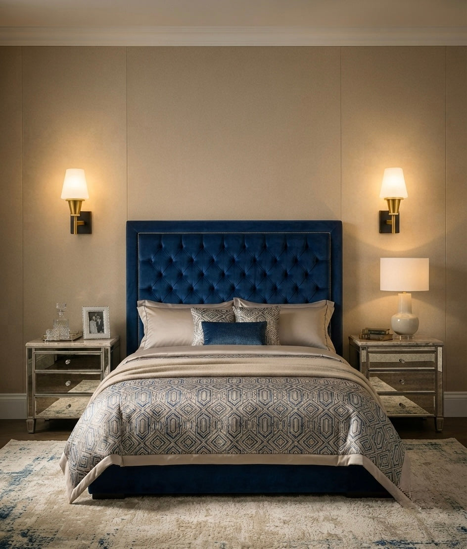 Luxury Gold & Black Wall Sconce with Fabric Shade