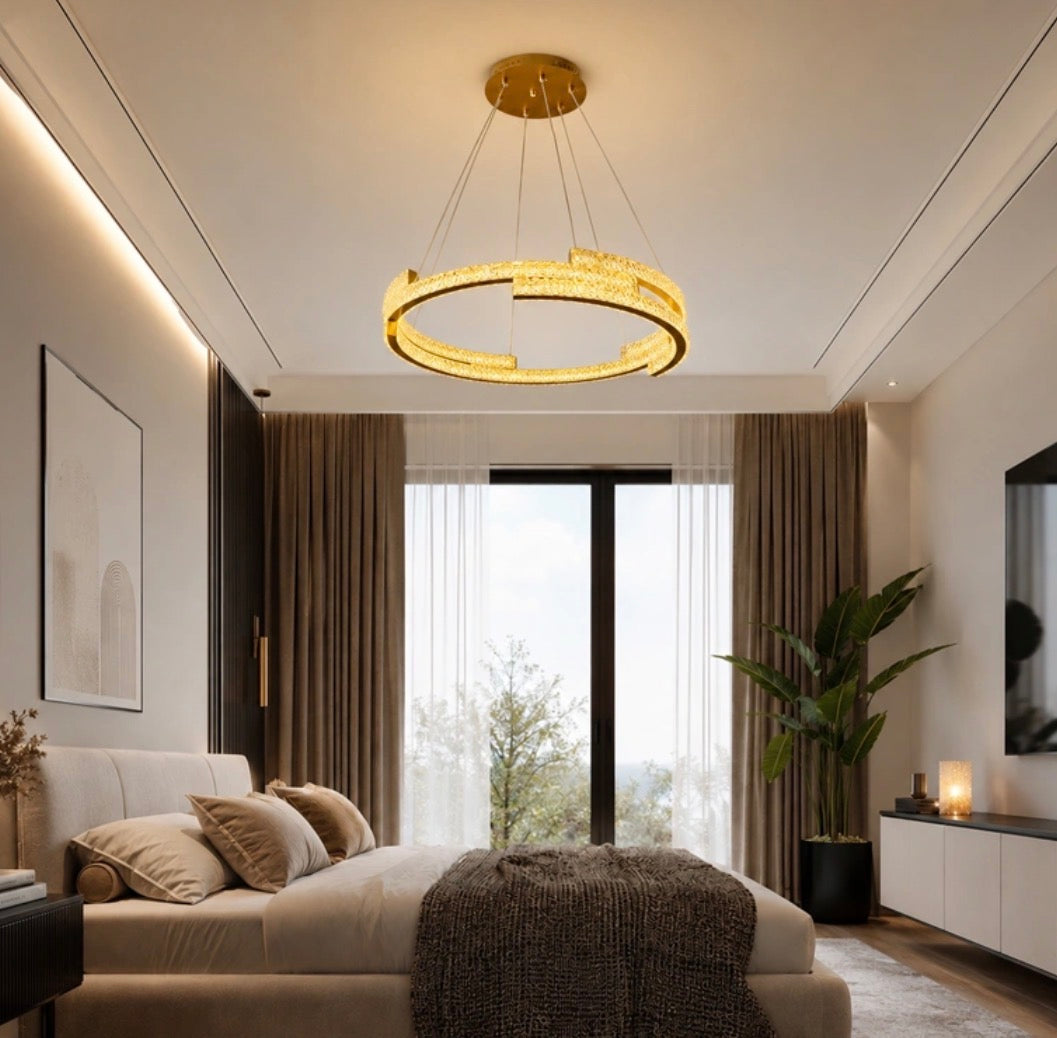 Luxury Crystal Halo Ring Chandelier