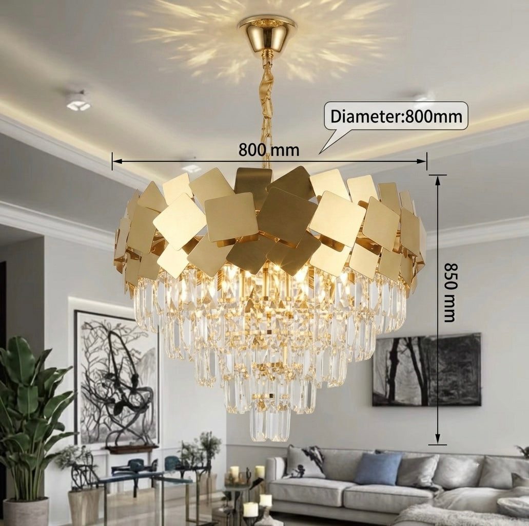 Prestige Cascade Gold & Crystal Chandelier