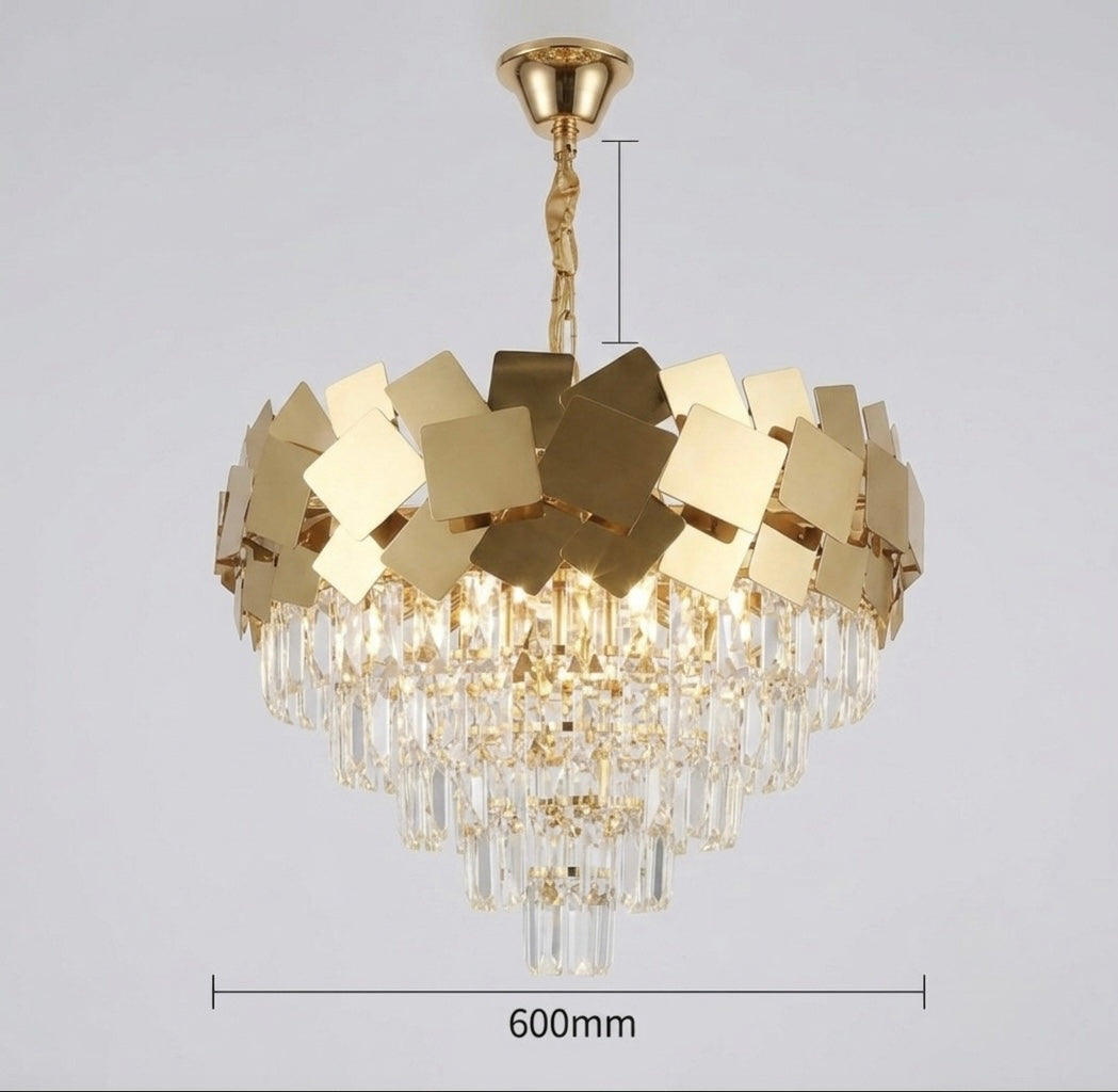Prestige Cascade Gold & Crystal Chandelier