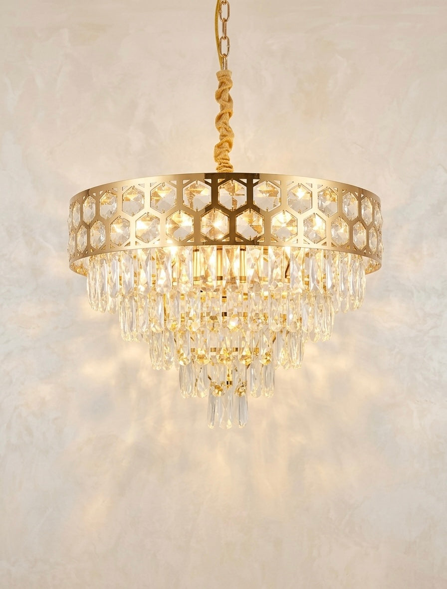 Luxury Honeycomb Crystal Chandelier