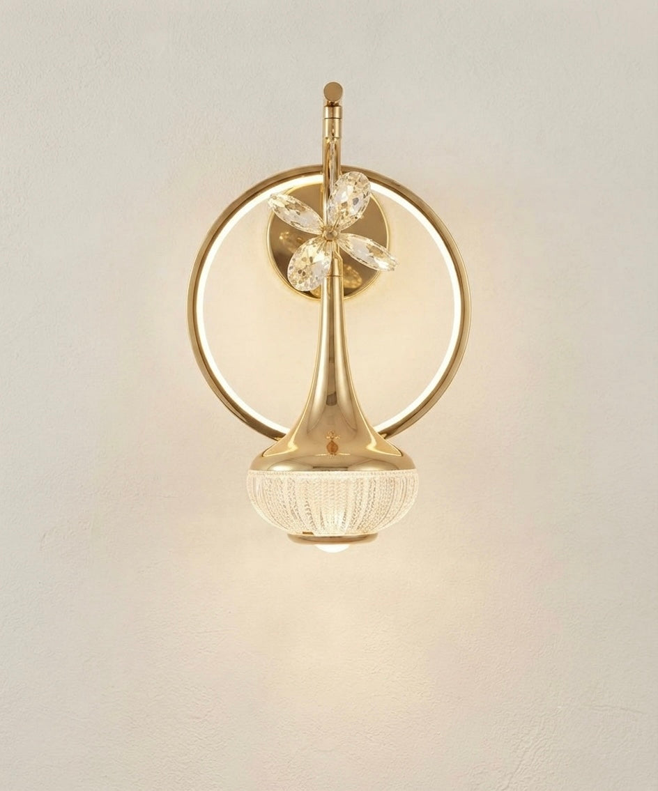 Prestigeillustration | Premium Collection
The Crystal Petal Drop LED Wall Sconce
An Elegant Synthesis of Soft Halos and Brilliant Crystal Artistry