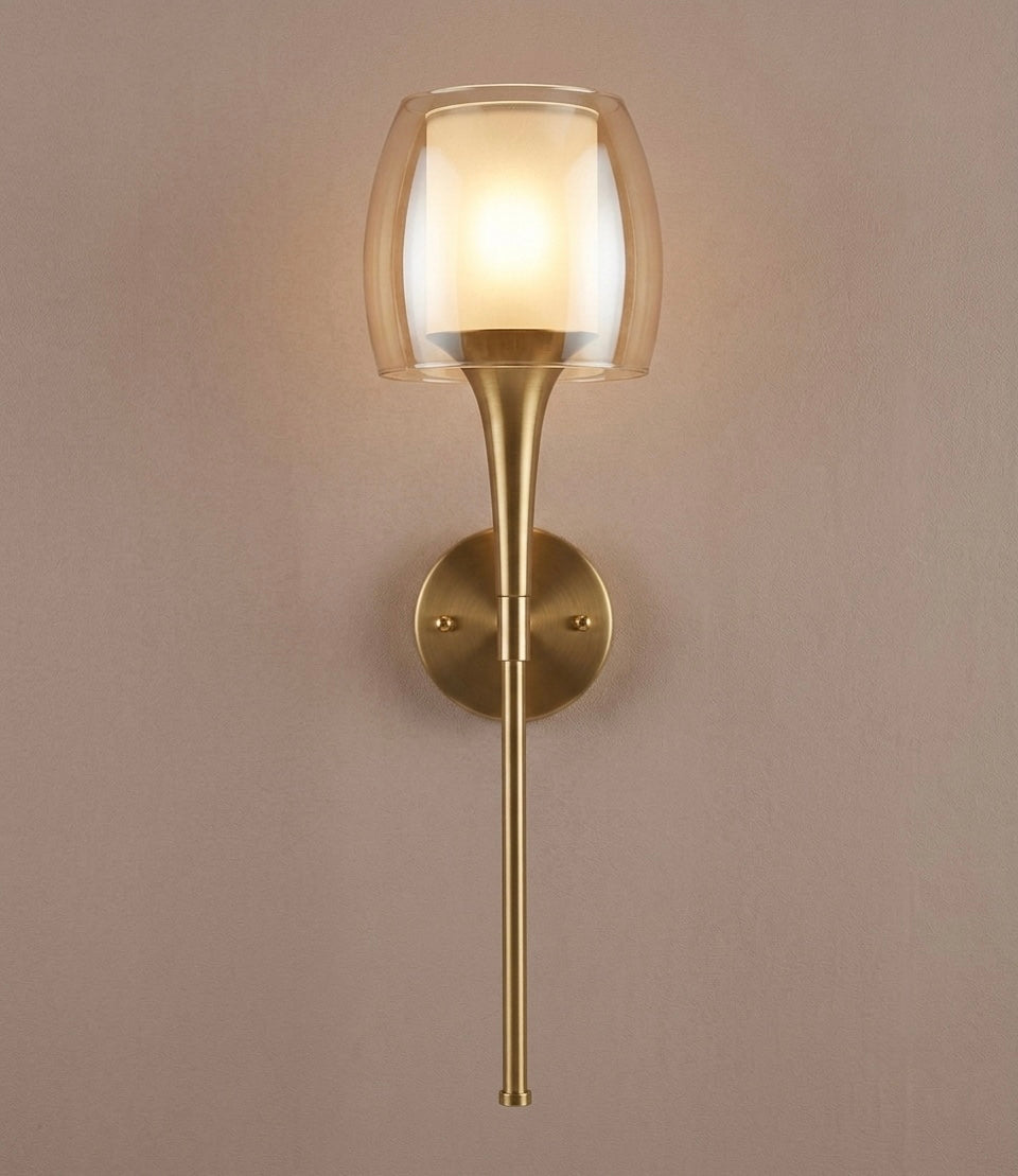 Luxury Modern Glass Wall Sconce | Gold LED Wall Light