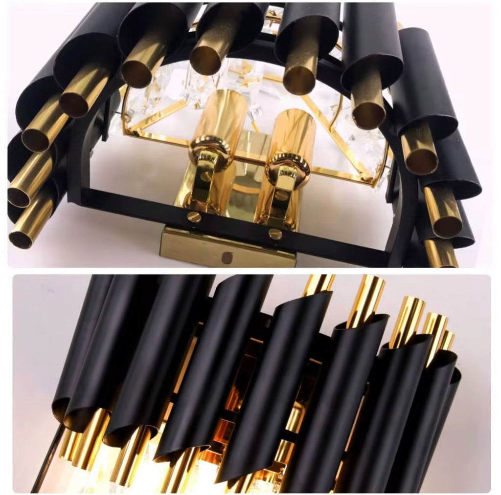 Prestige Modern Crystal Wall Lamp – Black, White & Gold Variations