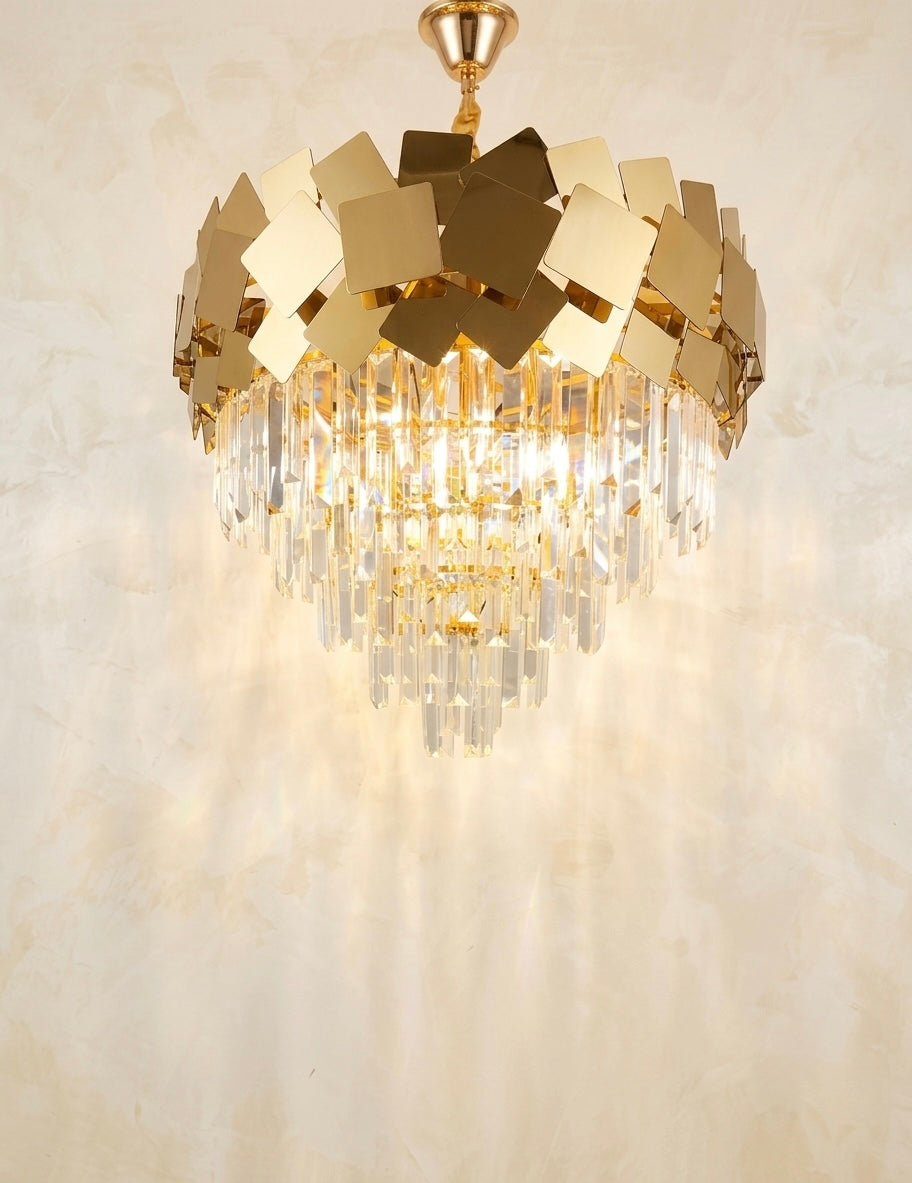 Prestige Cascade Gold & Crystal Chandelier