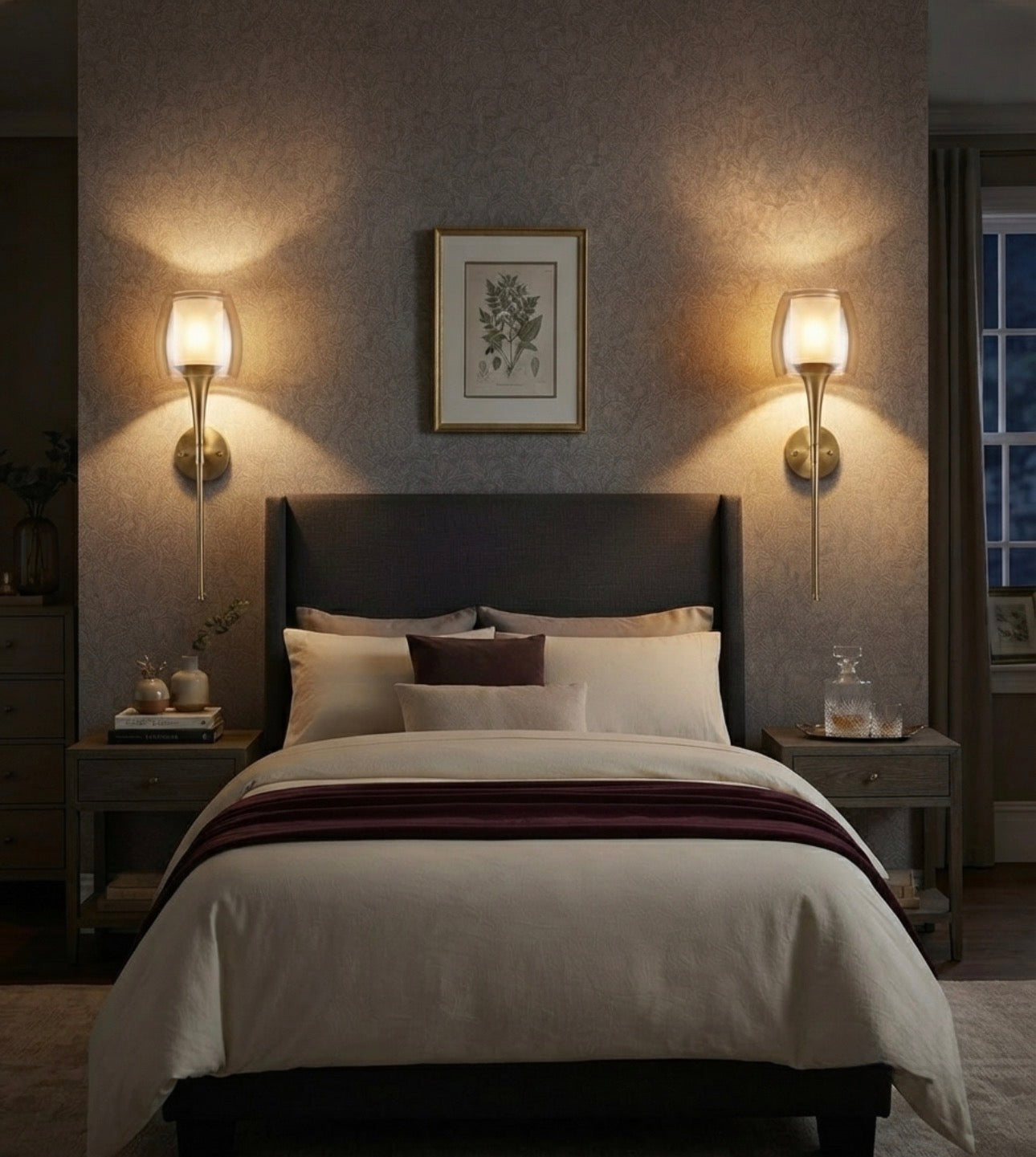Luxury Modern Glass Wall Sconce | Gold LED Wall Light