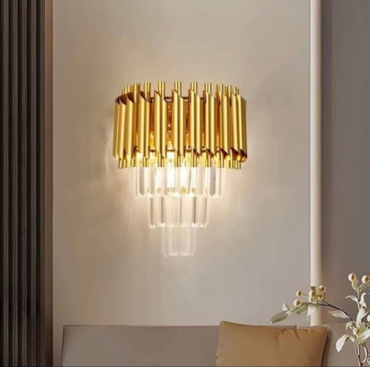 Prestige Modern Crystal Wall Lamp – Black, White & Gold Variations