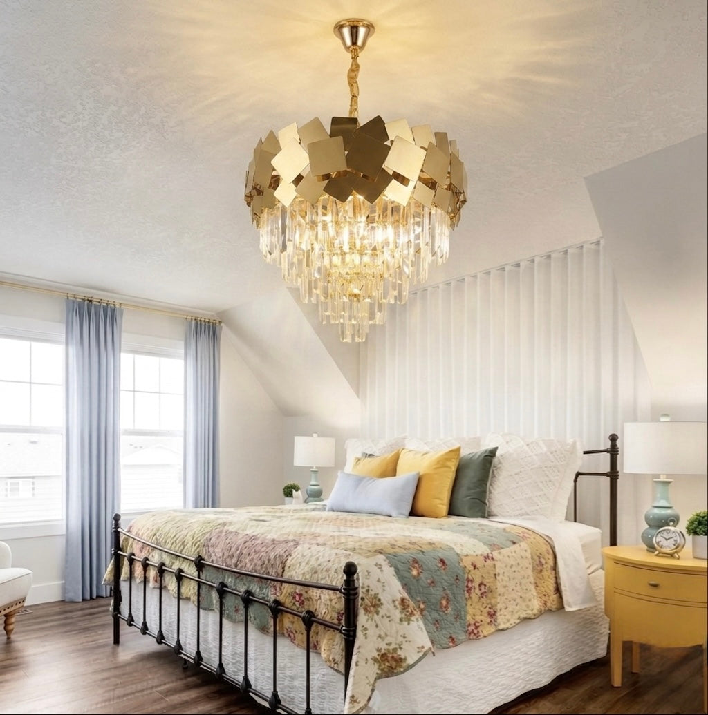 Prestige Cascade Gold & Crystal Chandelier