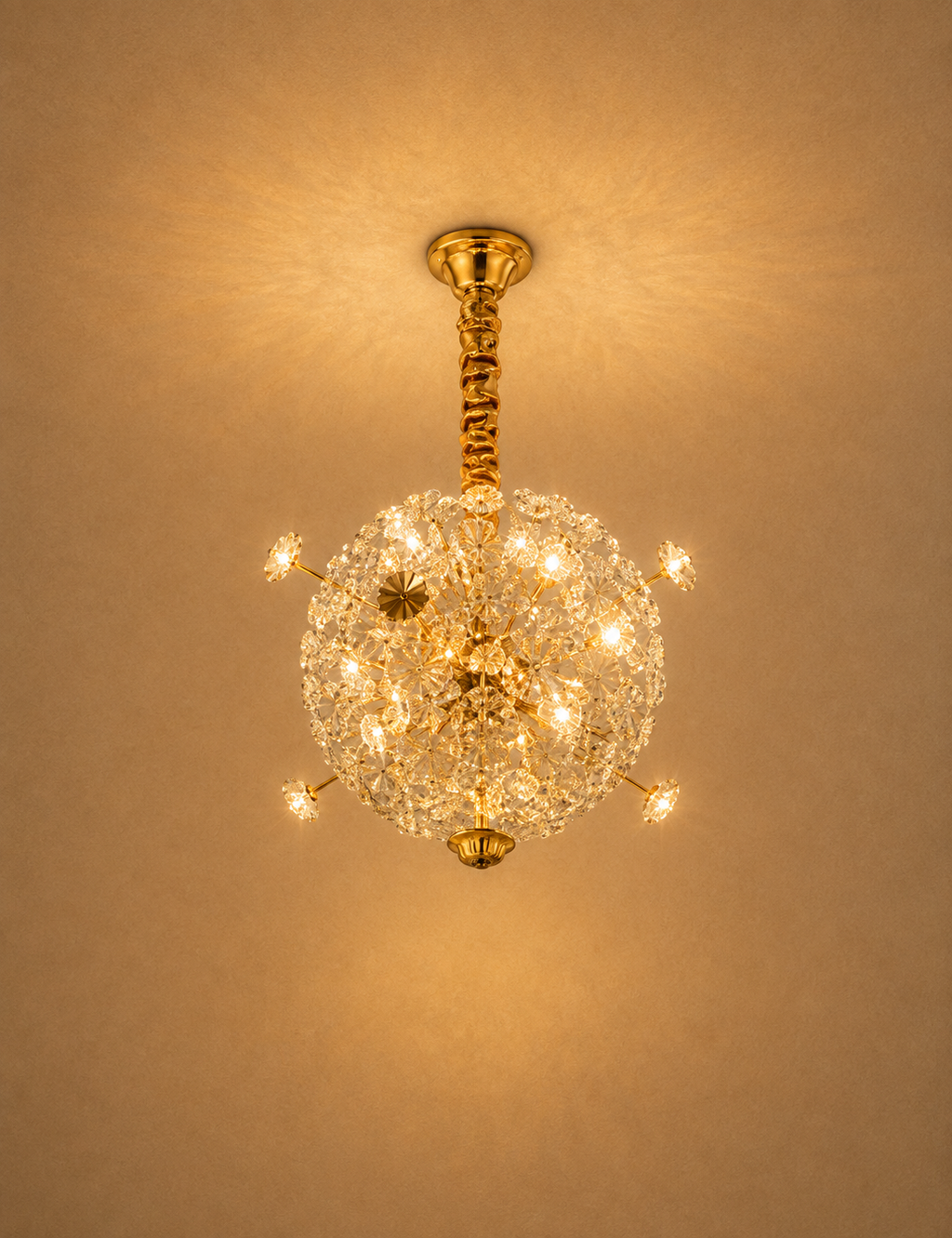 Luxury Crystal Orb Chandelier | Modern Gold LED Pendant Light