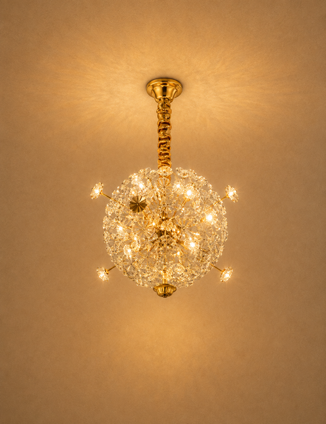Luxury Crystal Orb Chandelier | Modern Gold LED Pendant Light